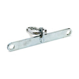 The Bells of Steel 2 to 1 Cable Attachment Adapter is a metal bracket with dual holes on each end and a central loop with a carabiner, designed for use with the Cable Tower. The adapter is displayed on a white background.