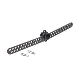 The Bells of Steel 30 D-Handle Bar Cable Attachment features two perforated black metal arms and a central cylindrical hub, ideal for cable machines. Includes two metal carabiners, all shown on a white background.