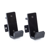 Two Bells of Steel Standard J-Cups, each with a black metal rectangular backplate and angled hook secured by three screws, are displayed on a white background.