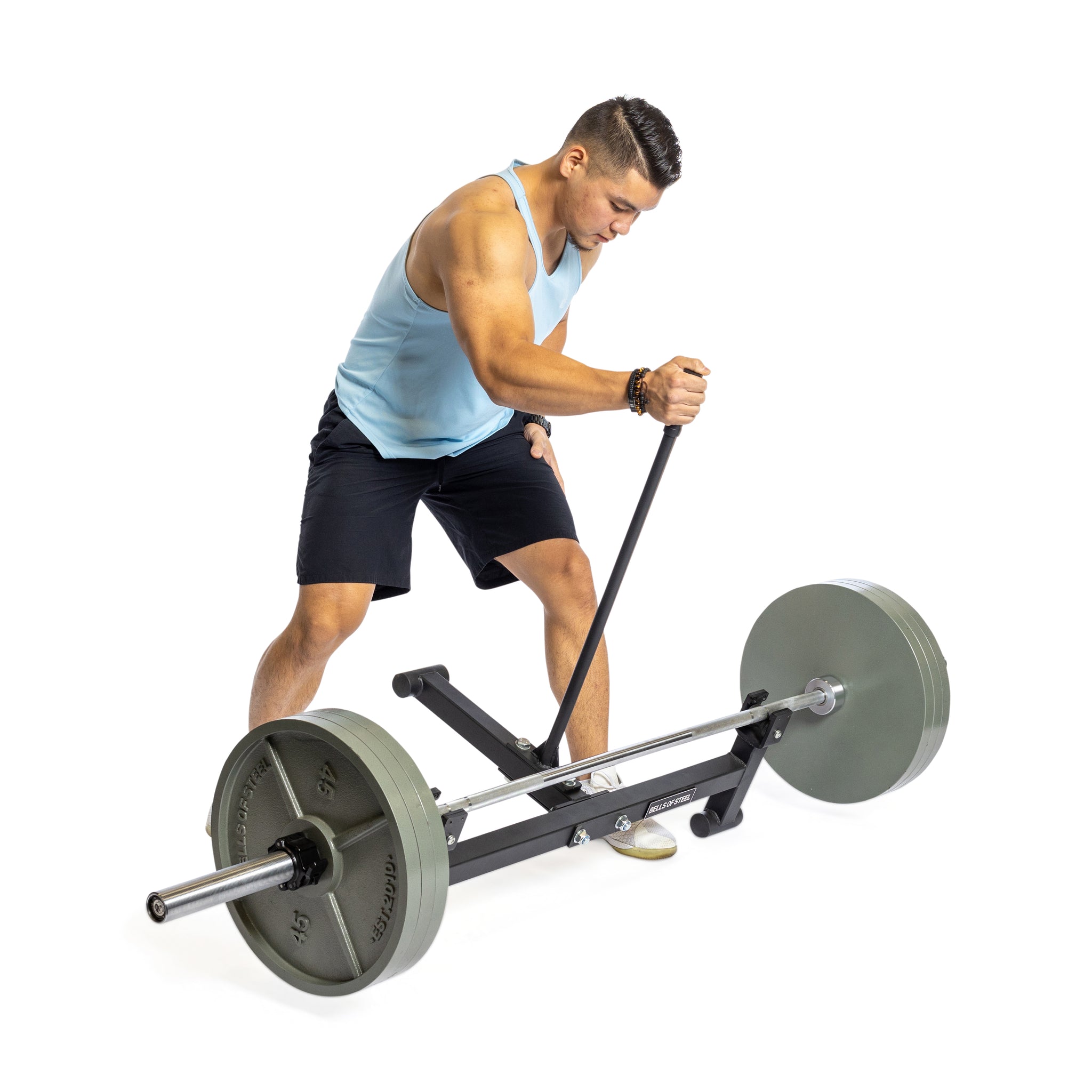 RUNOW Barbell Jack,Mini Deadlift Bar Jack with Rubber Handle,Stand is Easy to Load and Unload Weight Plates for Fitness Exercise (Blue RUNOW Barbell Jack,Mini Deadlift Bar Jack with Rubber Handle,Stand is Easy to Load and Unload Weight Plates for Fitness Exercise (Blue