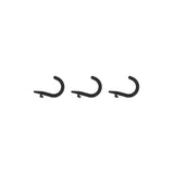Three identical Bells of Steel Utility Hooks are arranged in a horizontal row on a white background, creating a sleek storage solution for your gym.
