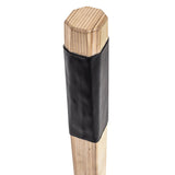 The Bells of Steel Meat Hook Deadlift Jack is a rectangular wooden post with a black protective sleeve around its center, resembling a portable weight plate jack, displayed against a white background.