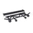 Two black Bells of Steel Coloured Globe Pull up Bar attachments: one features a rectangular frame with multiple holes, while the other offers various angled grips and coloured spherical ends for diverse pull-up positions, designed for gym or fitness rigs.