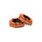 Two orange, hexagonal Magnetic Clamp Collars from Bells of Steel with black centers and branding are shown on a white background, designed to provide cushioning and support during weightlifting.