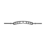 The Arch Nemesis Swiss Bar by Bells of Steel is a black specialty barbell with a curved design and multiple grip positions, ideal for weightlifting and strength training. Its unique shape promotes varied hand placements for different exercises against a plain white background.