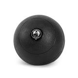 The black Bells of Steel Slam Ball, ideal for cardio, has a textured surface and features a logo with a weightlifter, "Bulls of Steel Est. 2010," and the number 25. Perfect for enhancing explosive power during workouts.