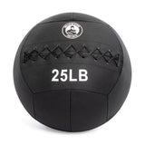 The Bells of Steel Triple Stitched Medicine Ball, weighing 25 LB in sleek black with a crisscross stitch pattern and Kevlar outer shell, is the essential durable tool for your intense workouts.