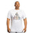 A man wearing a Bells of Steel Bamboo T-Shirt featuring a sweat-wicking fabric, colorful geometric logo, dragon graphic, and the text "HYDRA SERIES" stands against a plain white background.