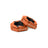 Two orange, hexagonal Magnetic Clamp Collars by Bells of Steel with black interiors and "BELLS OF STEEL" printed on the side, displayed on a white background.